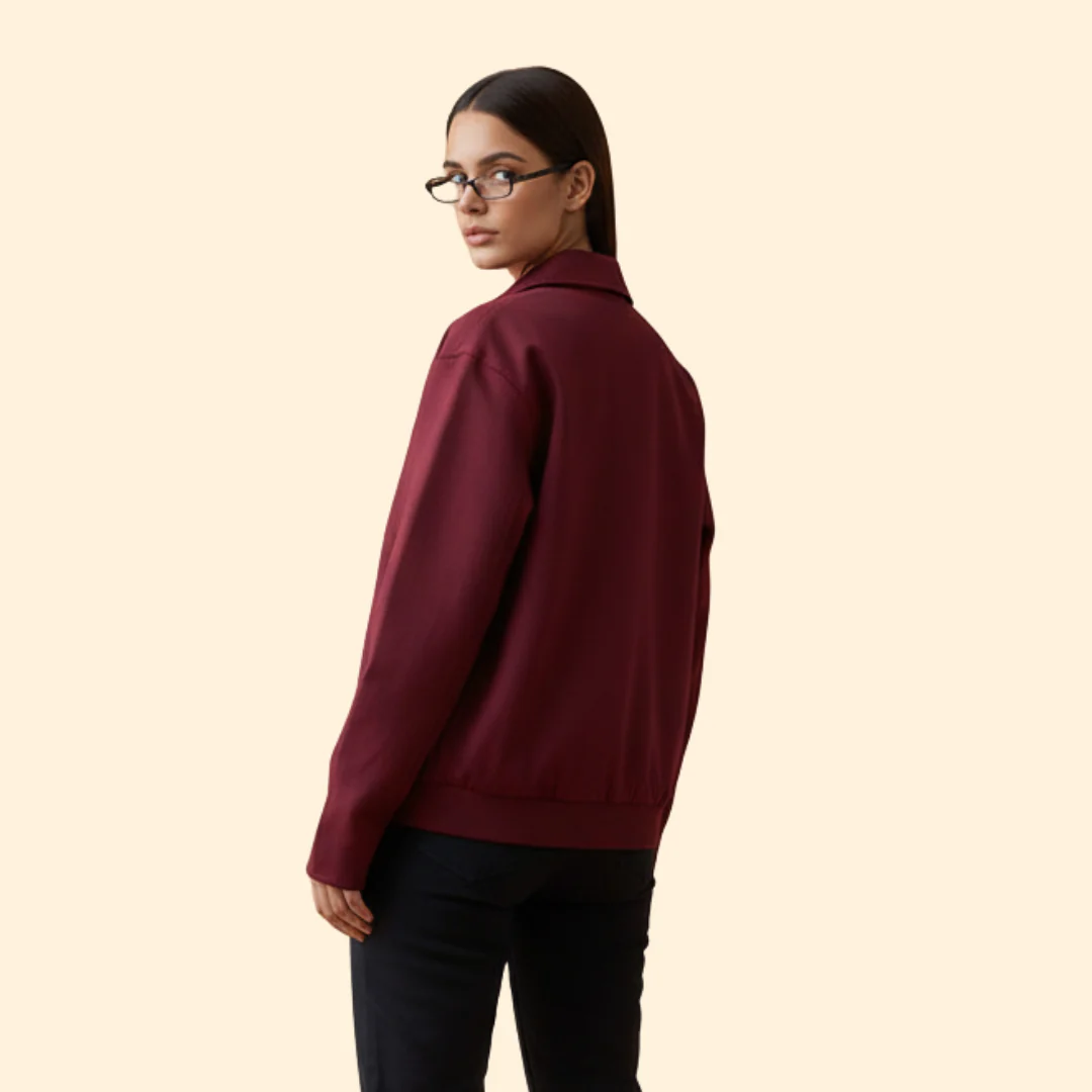 Women’s Bomber Jacket with Pointed Collar - Image 4