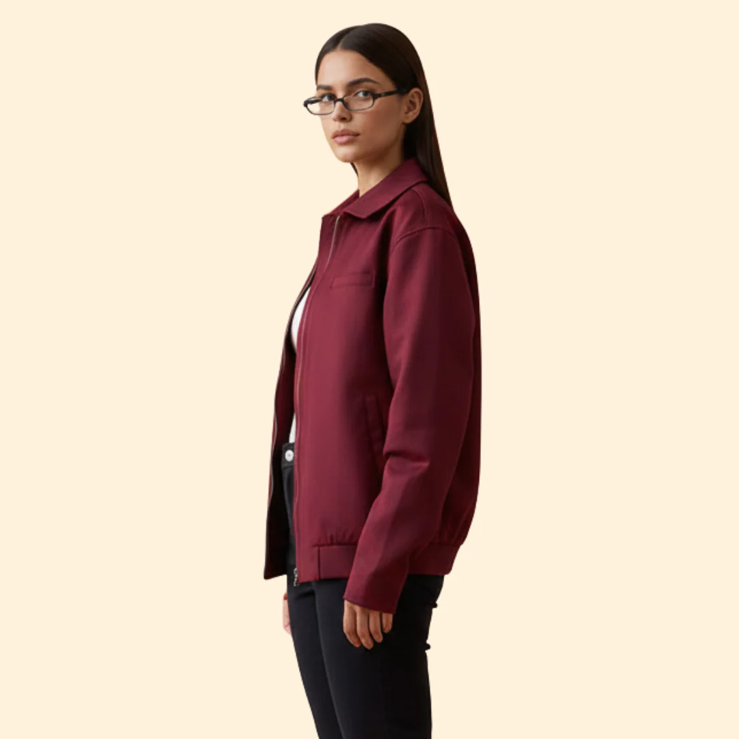 Women’s Bomber Jacket with Pointed Collar - Image 5