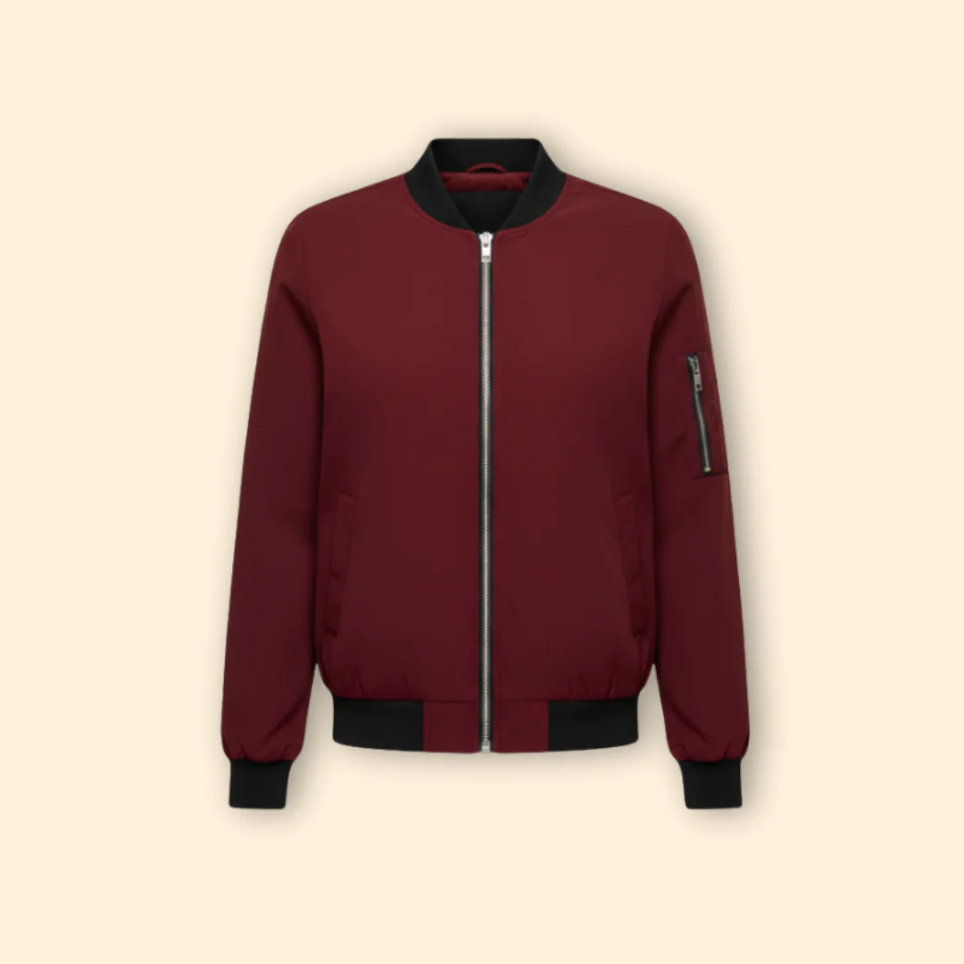 Women’s Bomber Jacket with Ribbed Cuffs