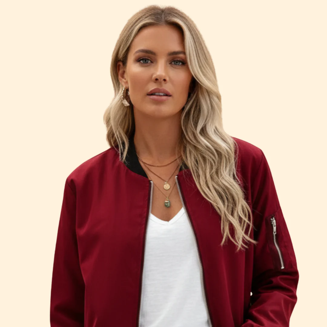 Women’s Bomber Jacket with Ribbed Cuffs - Image 4