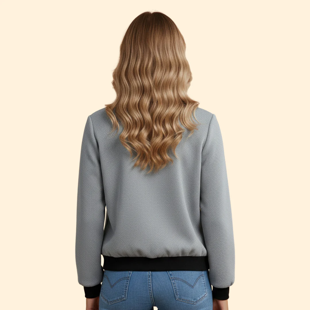 Women’s Bomber Jacket with Ribbed Cuffs and Hem - Image 5