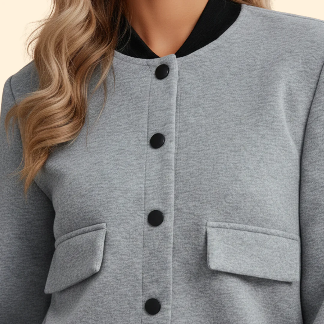 Women’s Bomber Jacket with Ribbed Cuffs and Hem - Image 6