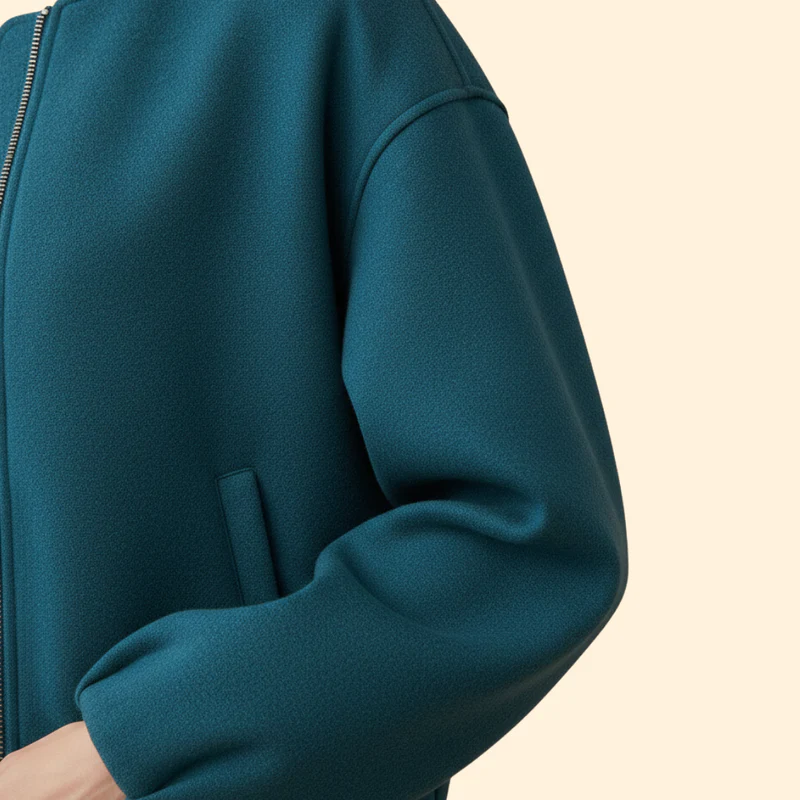 Women’s Bomber Jacket with Ribbed Cuffs and Pockets - Image 6