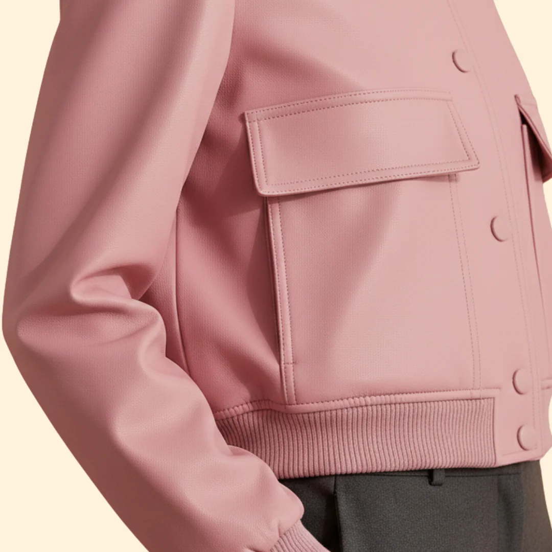 Women’s Bomber Jacket with Ribbed Hem and Pockets - Image 7