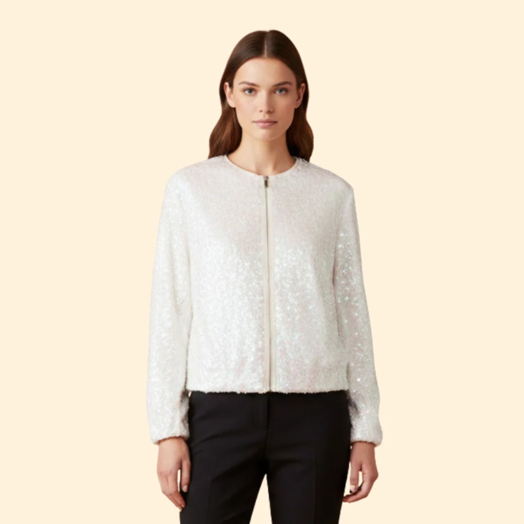 Women’s Bomber Jacket with Sequin Shell - Image 2