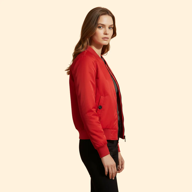 Women’s Bomber Jacket with Side Panels - Image 3