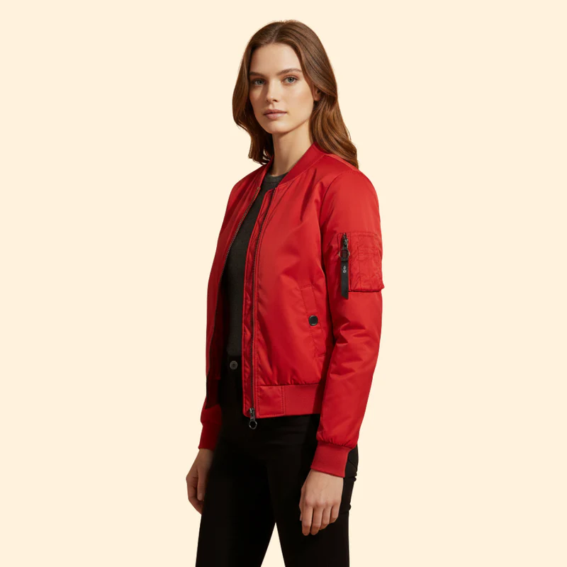Women’s Bomber Jacket with Side Panels - Image 5