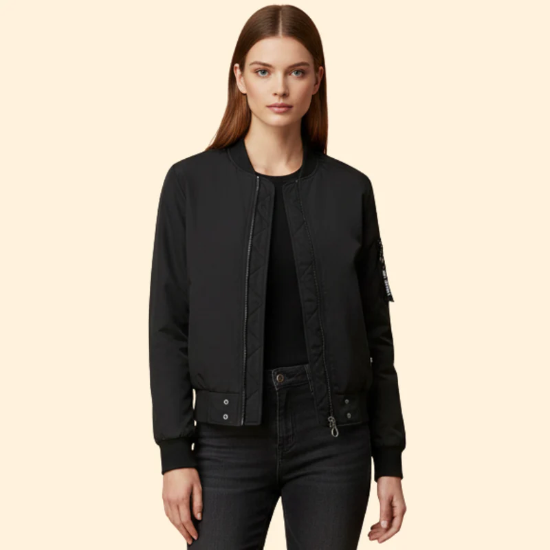 Women’s Bomber Jacket with Side Panels - Image 7