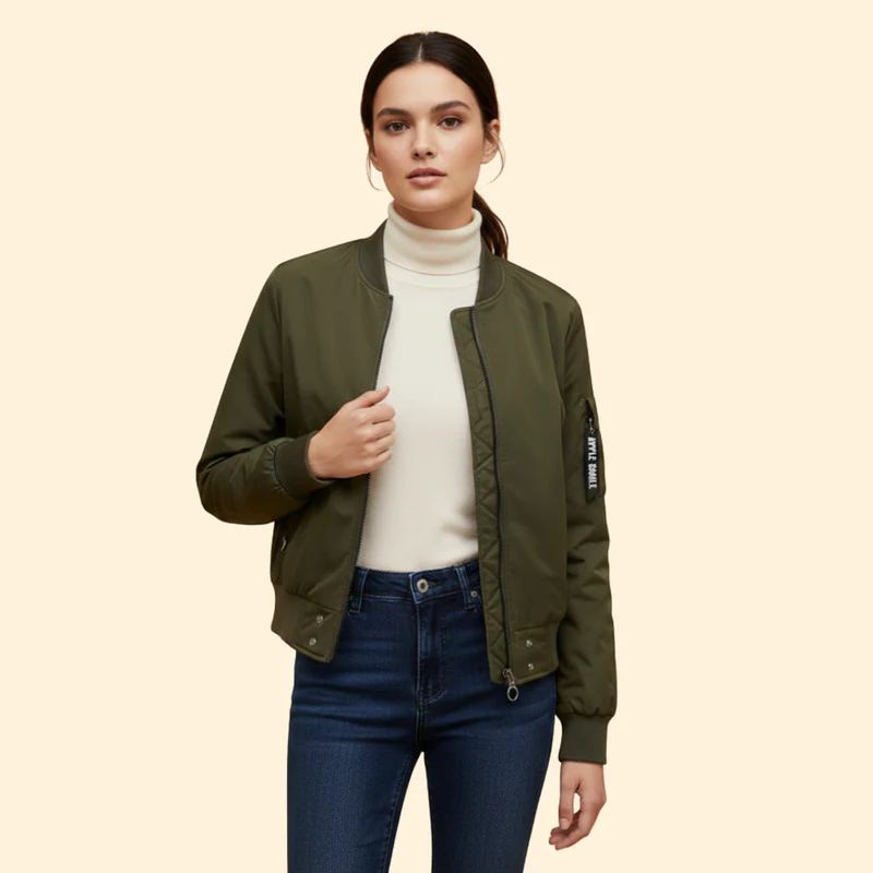 Women’s Bomber Jacket with Side Panels - Image 9