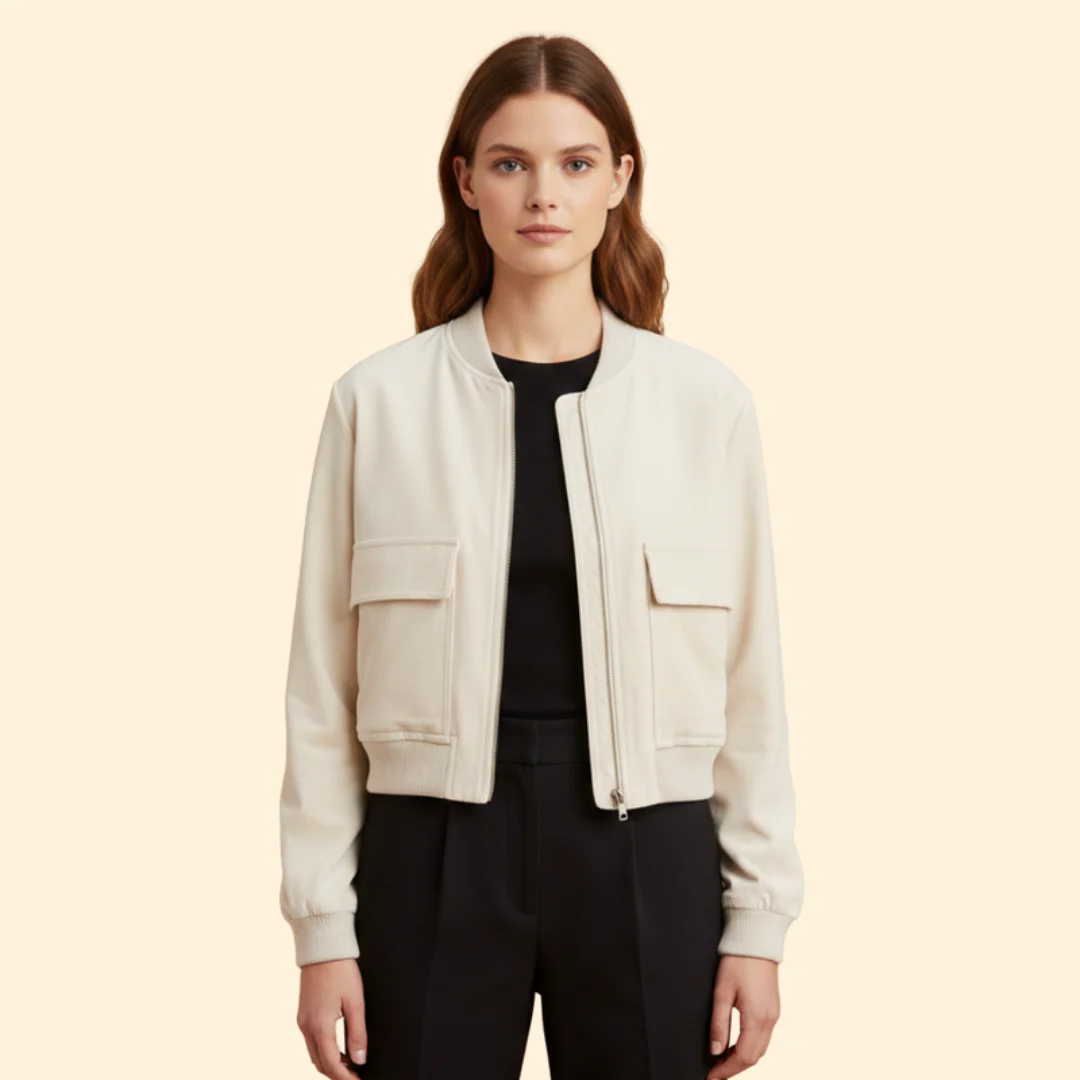 Women’s Bomber Jacket with Snap Buttons - Image 2