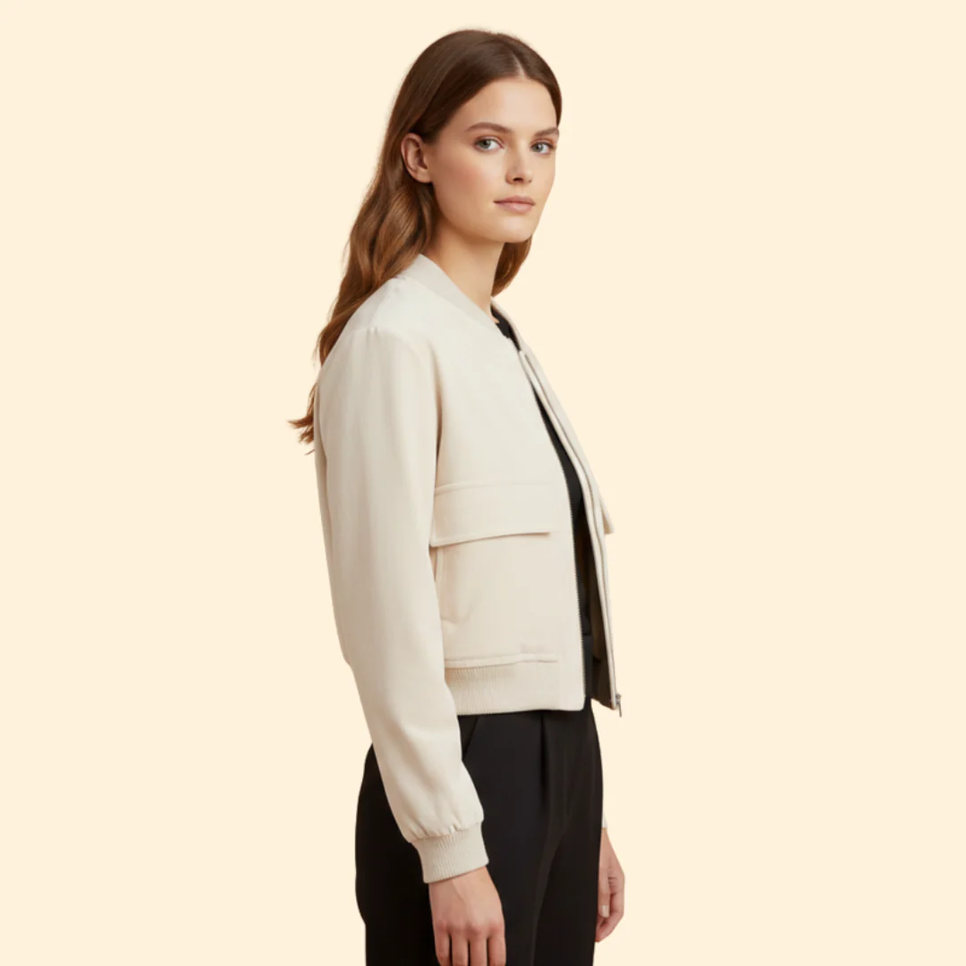 Women’s Bomber Jacket with Snap Buttons - Image 3