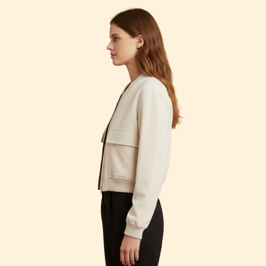 Women’s Bomber Jacket with Snap Buttons - Image 5