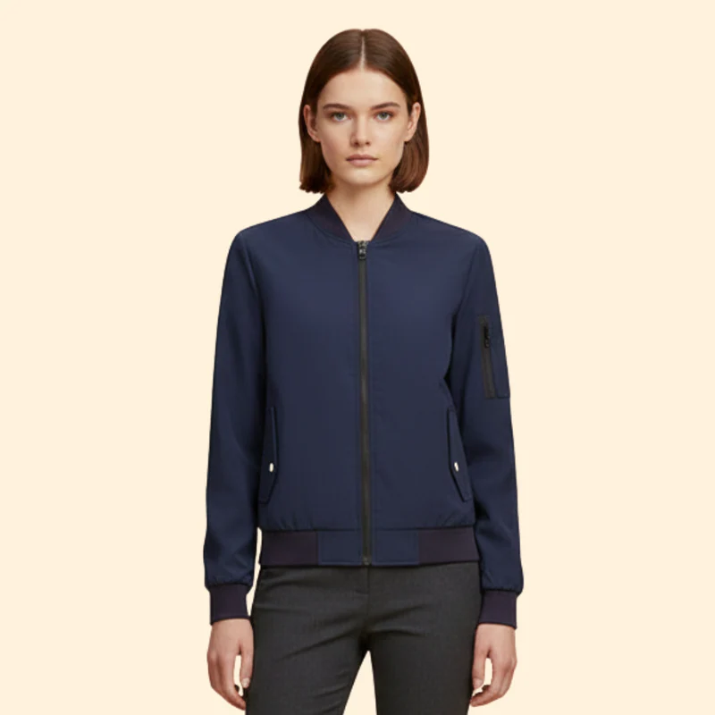 Women's Bomber Jacket with Sporty Collar - Image 10