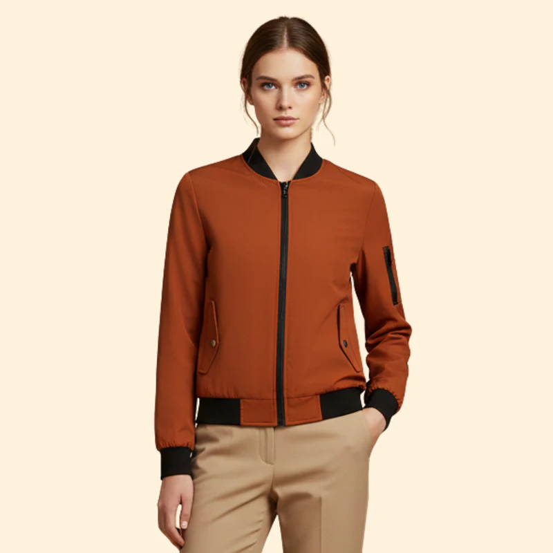 Women's Bomber Jacket with Sporty Collar - Image 11