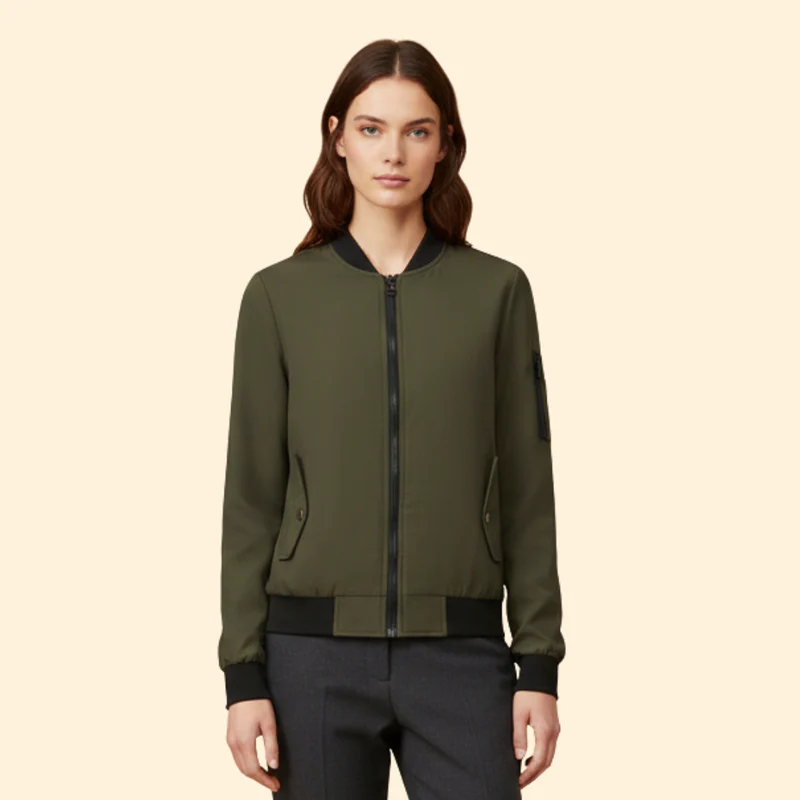 Women's Bomber Jacket with Sporty Collar - Image 2