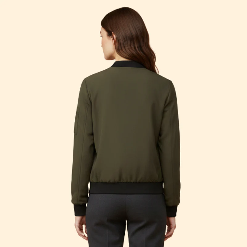 Women's Bomber Jacket with Sporty Collar - Image 5