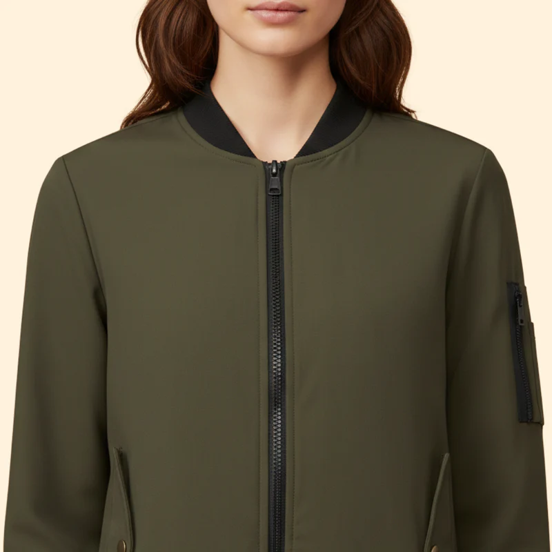 Women's Bomber Jacket with Sporty Collar - Image 7