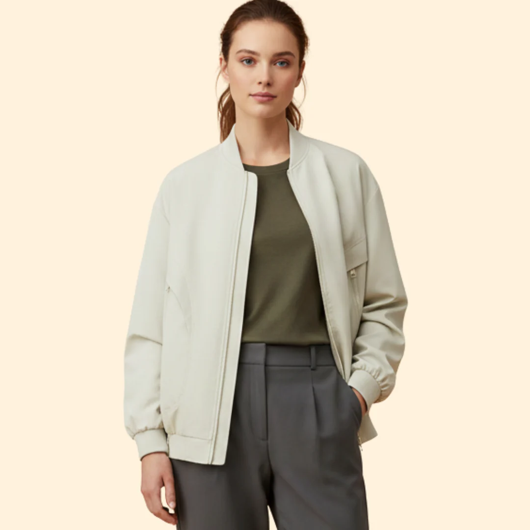 Women’s Bomber Jacket with Zip Side Pockets - Image 8