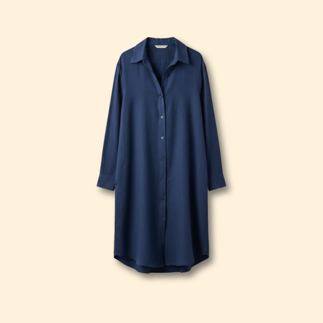 Women's Button-Down Dress with Long Sleeves