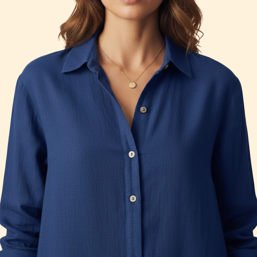 Women's Button-Down Dress with Long Sleeves - Image 5