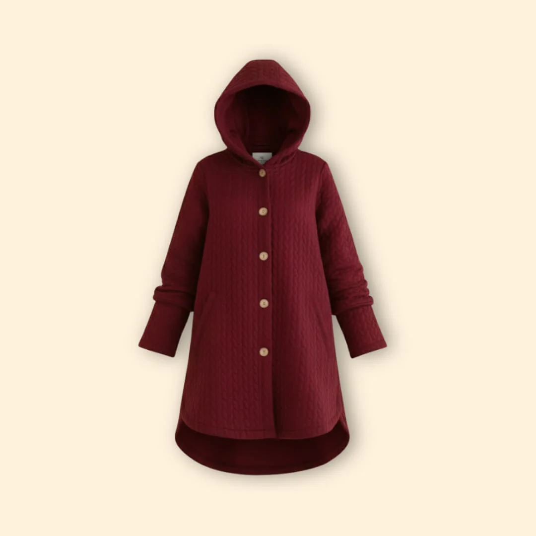 Women’s Button Front Coat with Hood