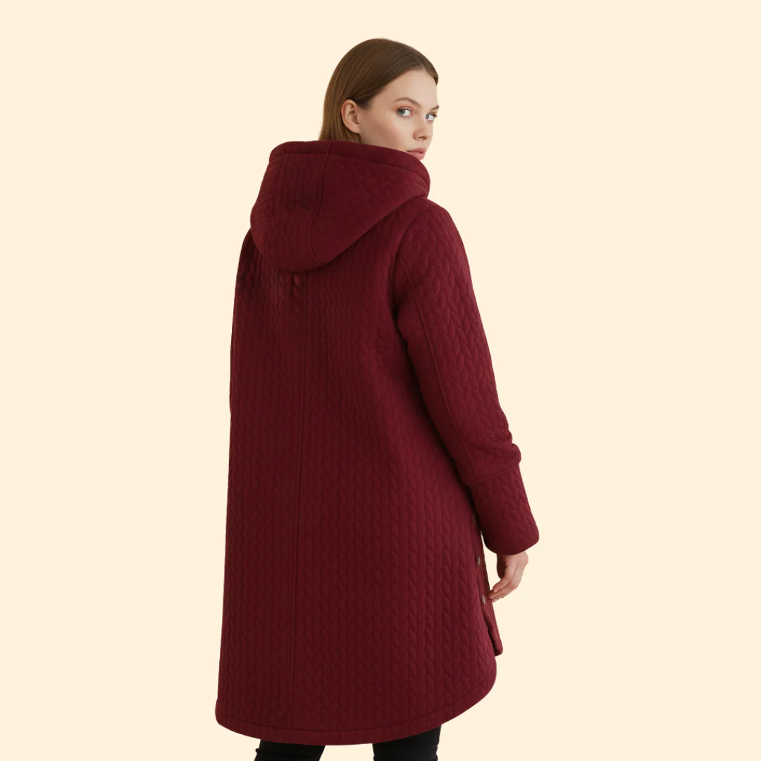 Women’s Button Front Coat with Hood - Image 4