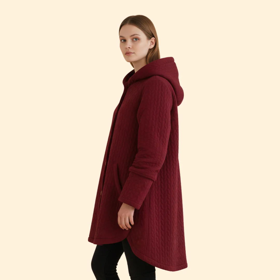 Women’s Button Front Coat with Hood - Image 5
