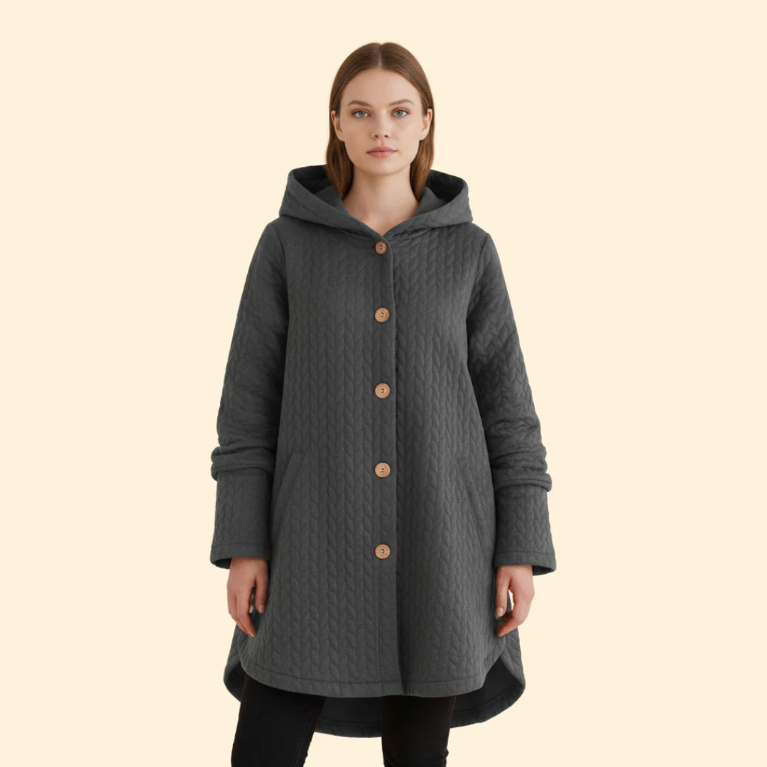Women’s Button Front Coat with Hood - Image 6