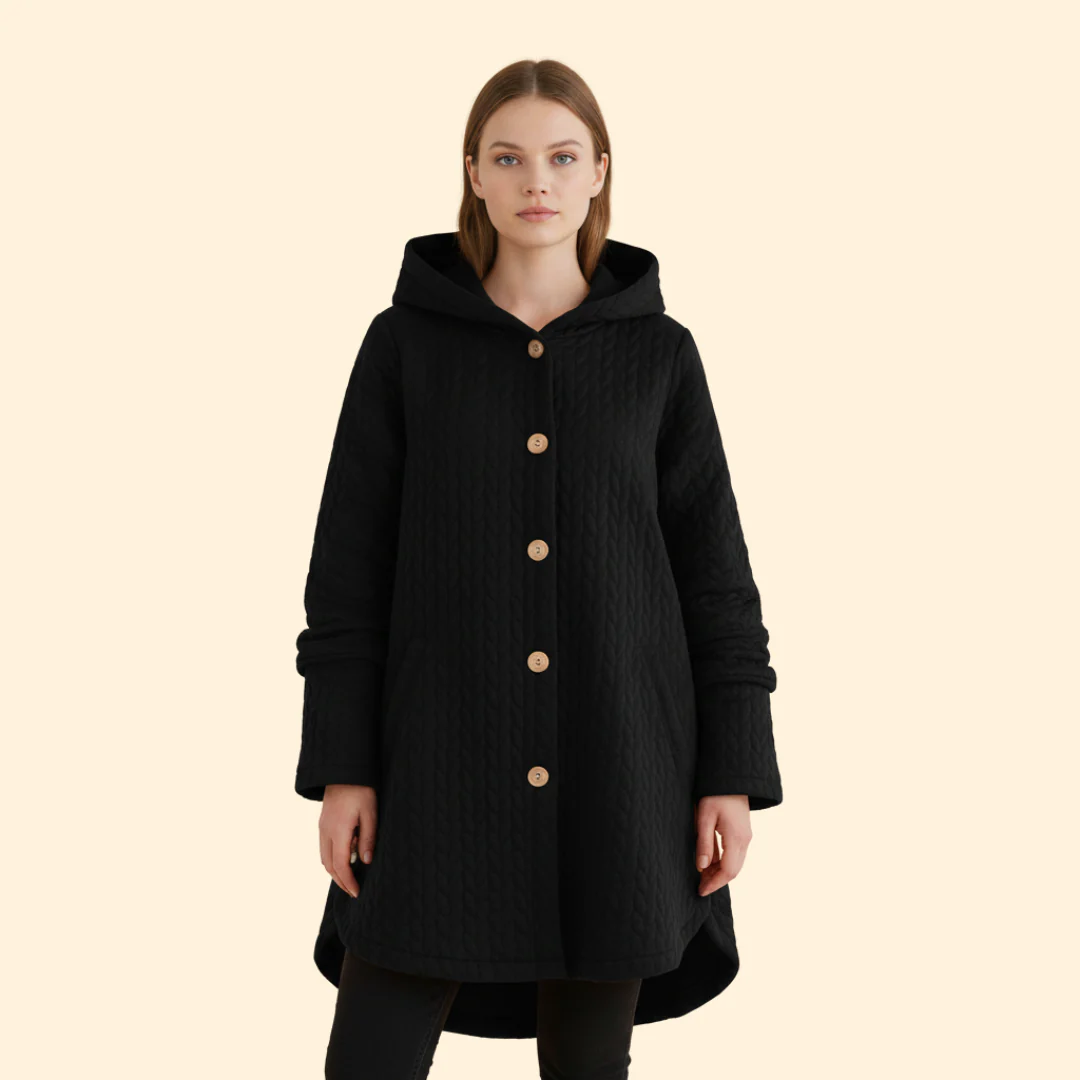 Women’s Button Front Coat with Hood - Image 7