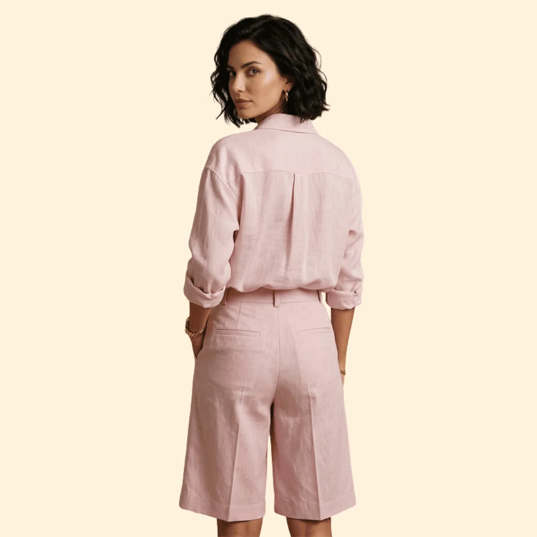 Women’s Button-Up Shirt with Loose Tailored Pants - Image 5