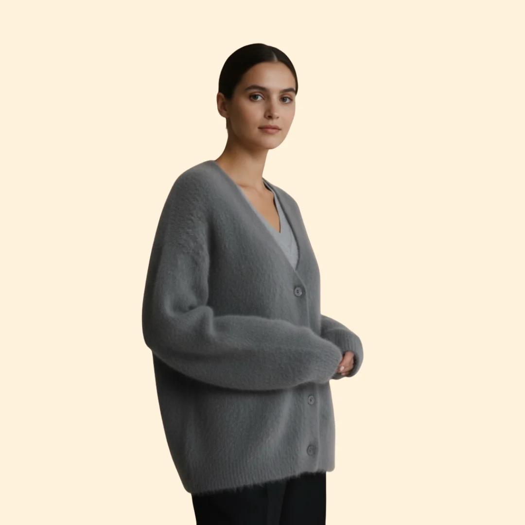 Women’s Cardigan with V-Neck Button Front - Image 3