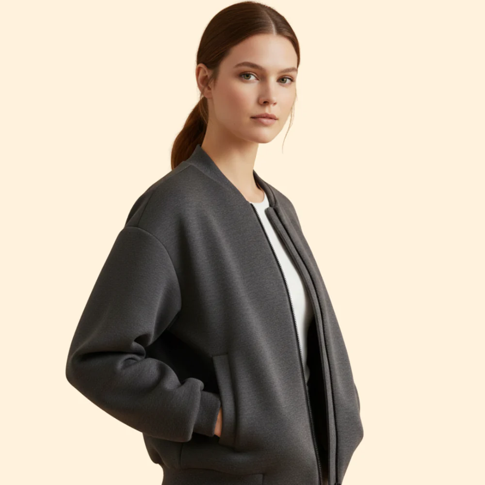 Women’s Casual Biker Zip Jacket - Image 5