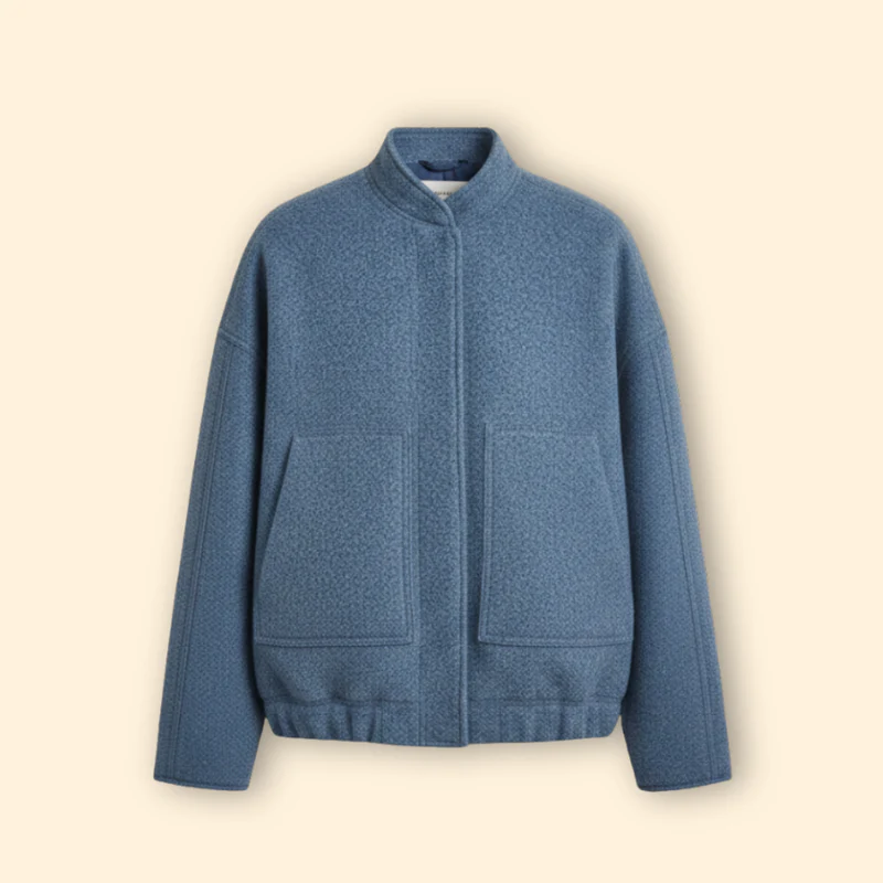 Women’s Casual Bomber Jacket with Front Pockets