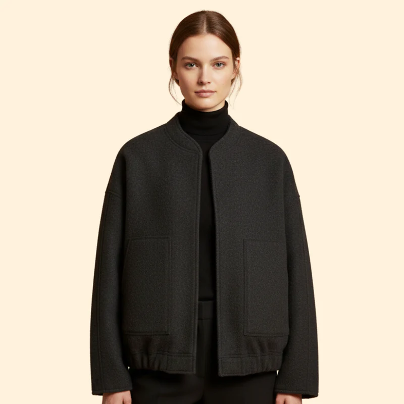 Women’s Casual Bomber Jacket with Front Pockets - Image 10