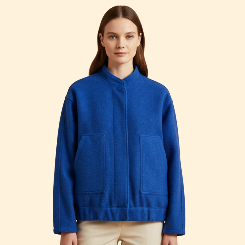 Women’s Casual Bomber Jacket with Front Pockets - Image 11