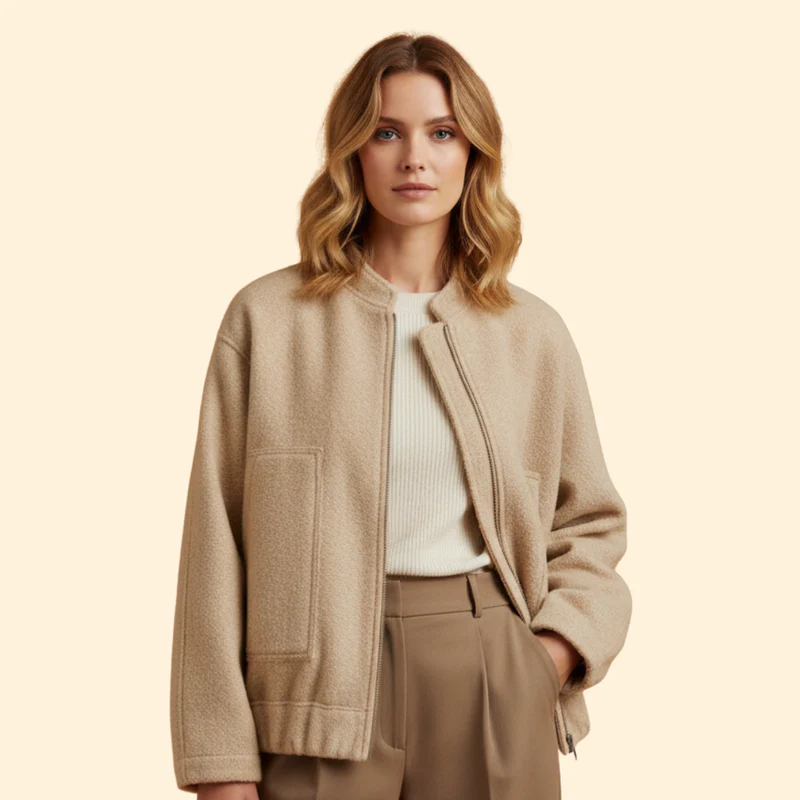 Women’s Casual Bomber Jacket with Front Pockets - Image 19