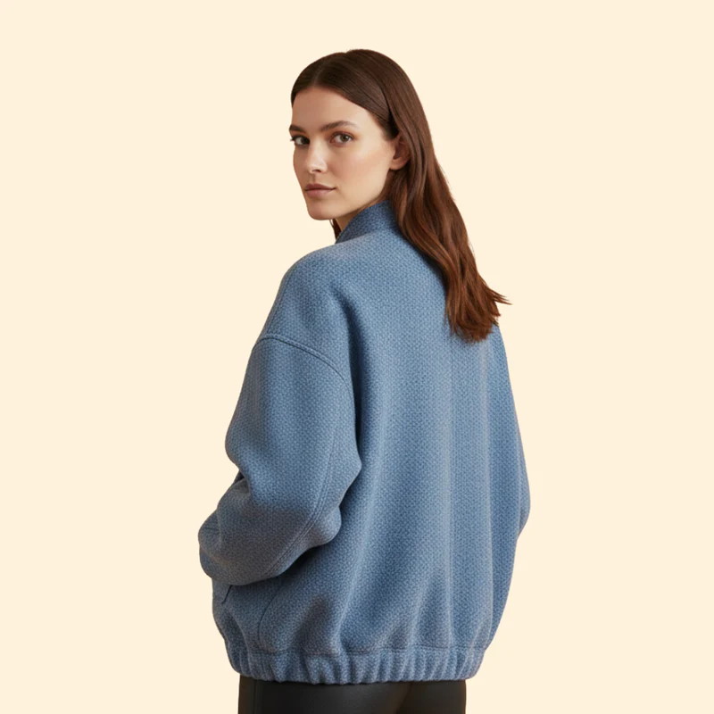 Women’s Casual Bomber Jacket with Front Pockets - Image 4