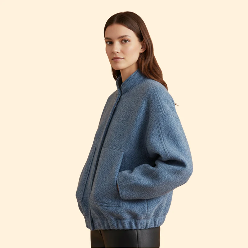Women’s Casual Bomber Jacket with Front Pockets - Image 5