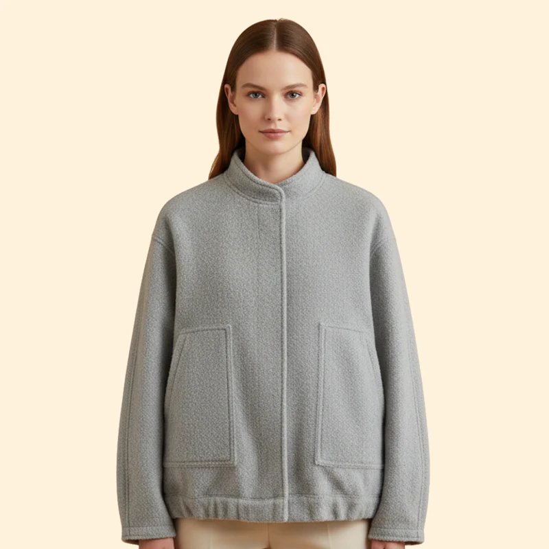 Women’s Casual Bomber Jacket with Front Pockets - Image 7