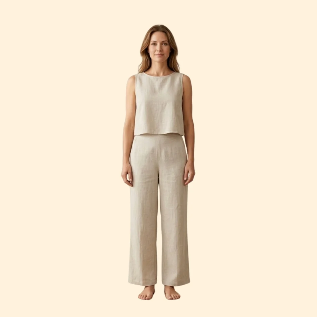 Women’s Casual Crop Top and Pants Set - Image 2