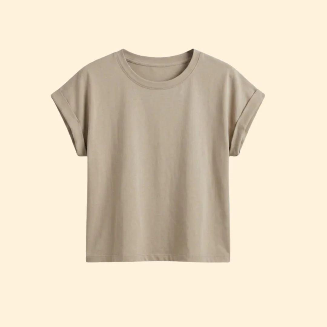 Women’s Casual Crop Top with Relaxed Fit