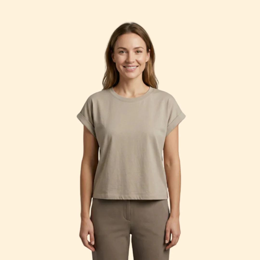 Women’s Casual Crop Top with Relaxed Fit - Image 2