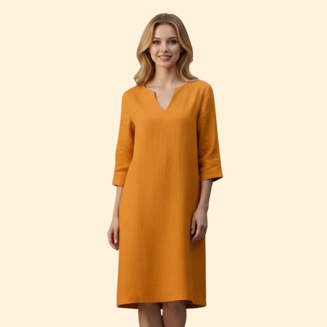 Women’s Casual Dress Simple V-Neckline - Image 10
