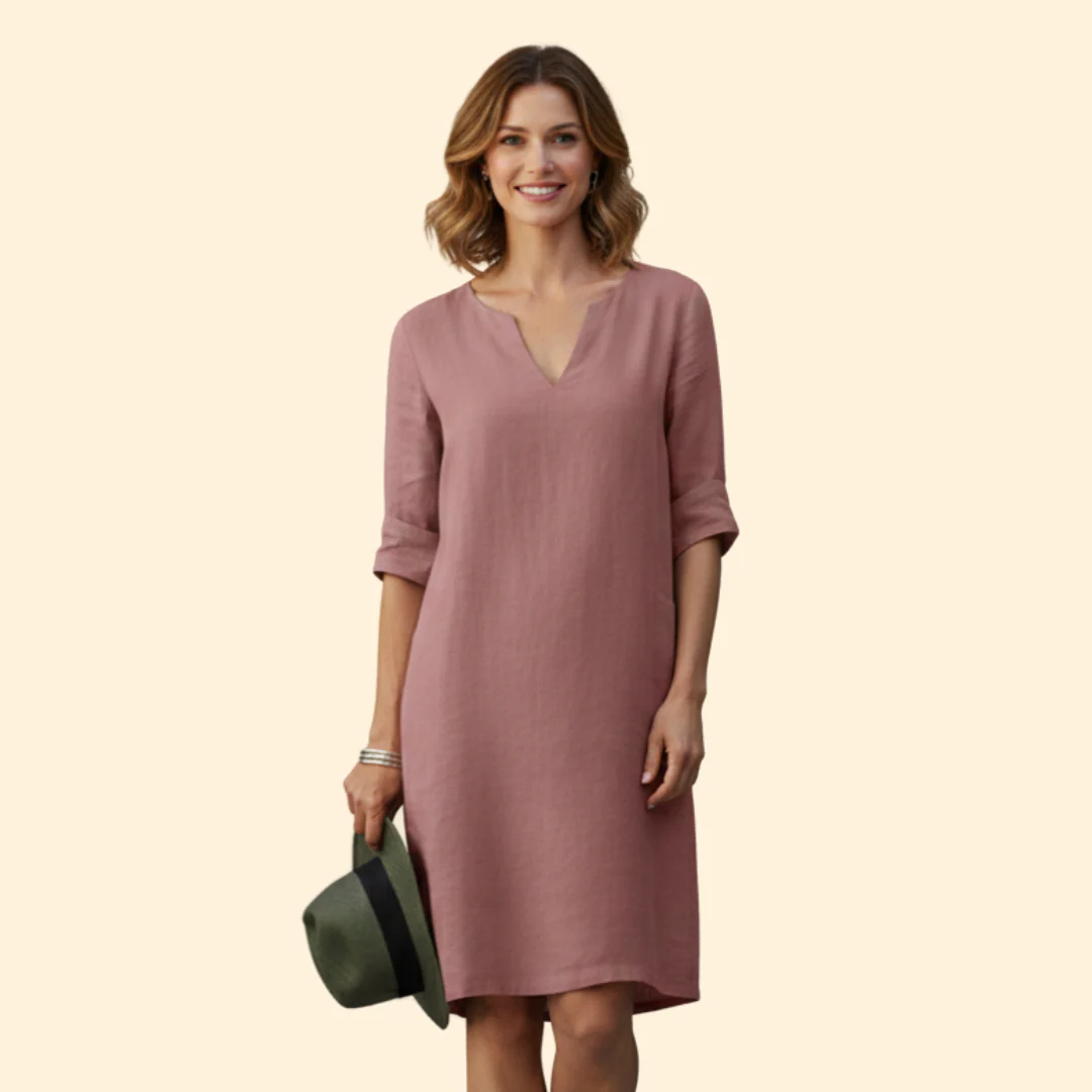 Women’s Casual Dress Simple V-Neckline - Image 11