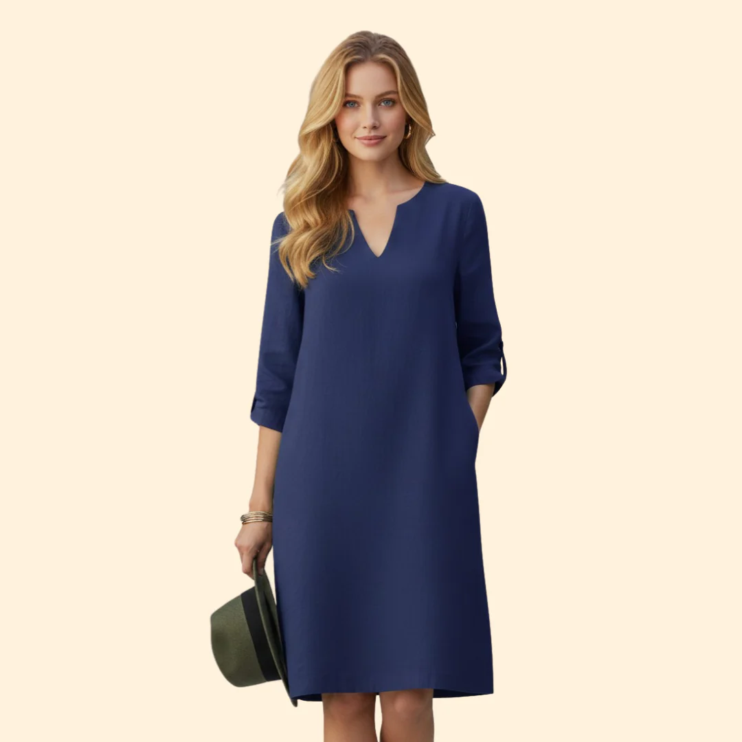 Women’s Casual Dress Simple V-Neckline - Image 16