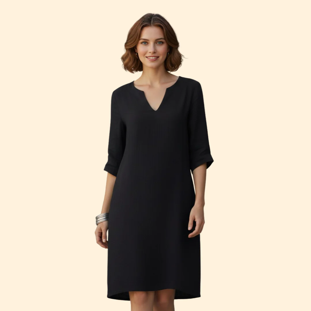Women’s Casual Dress Simple V-Neckline - Image 2
