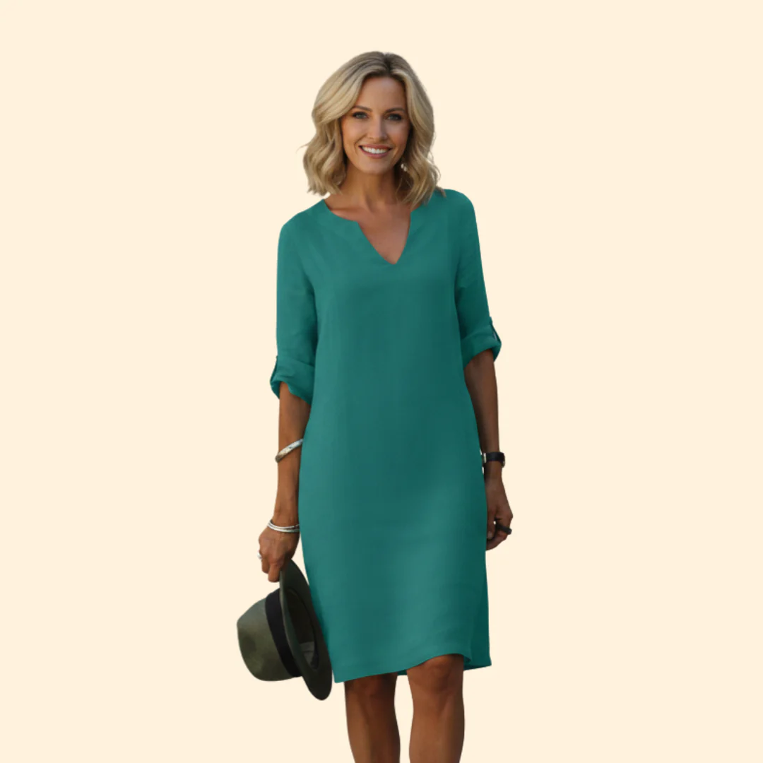 Women’s Casual Dress Simple V-Neckline - Image 6