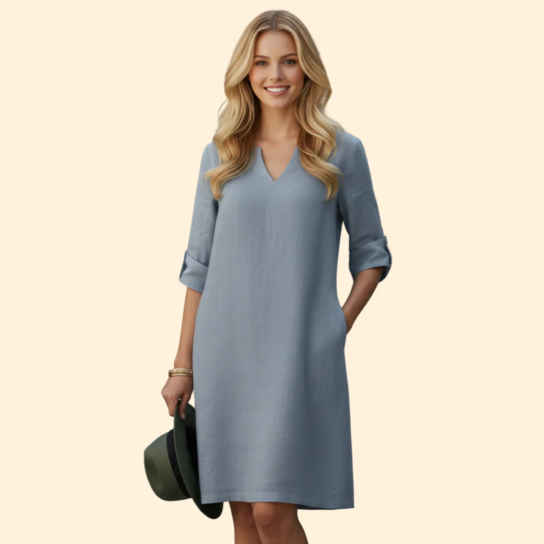 Women’s Casual Dress Simple V-Neckline - Image 7