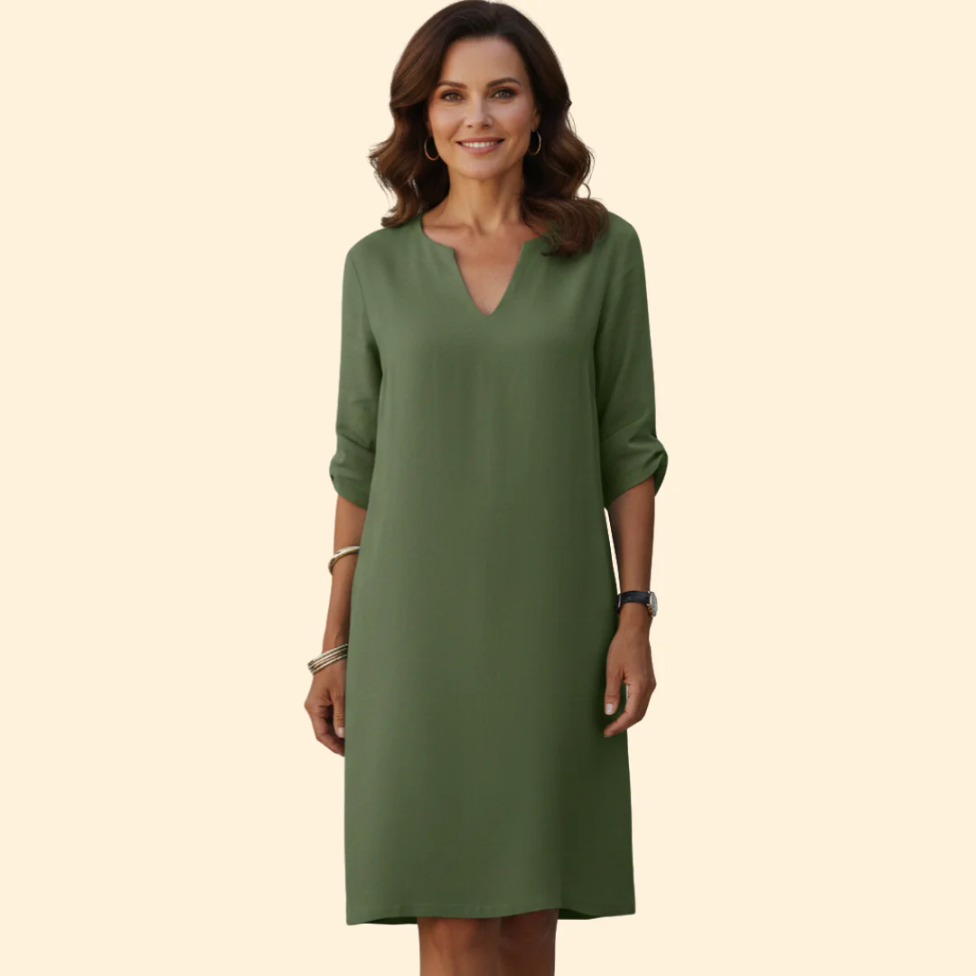 Women’s Casual Dress Simple V-Neckline - Image 8
