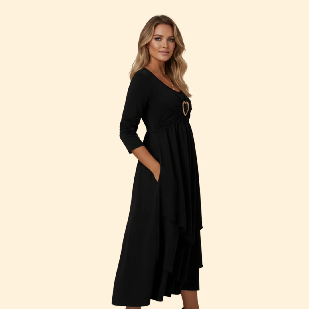 Women’s Casual Dress with Heart Shaped Accent - Image 4